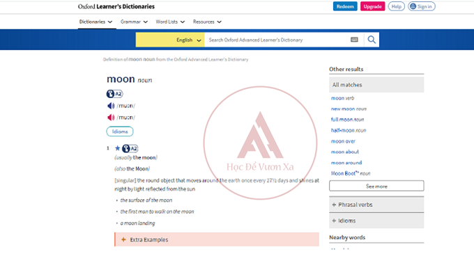 từ điển oxford learner's dictionary