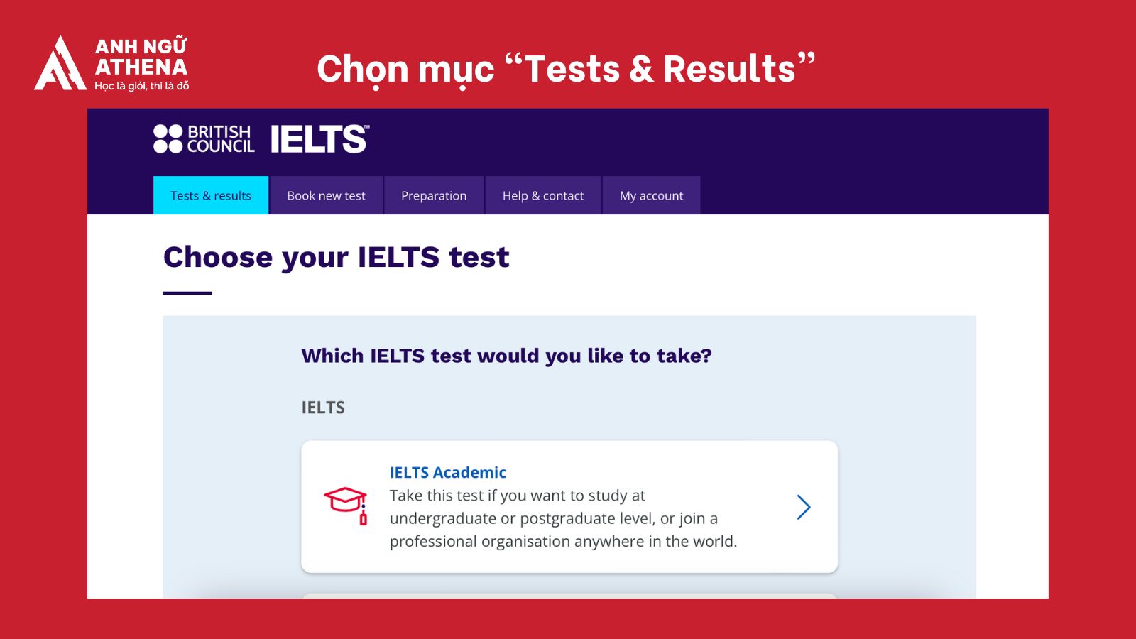 Tra cứu điểm thi IELTS