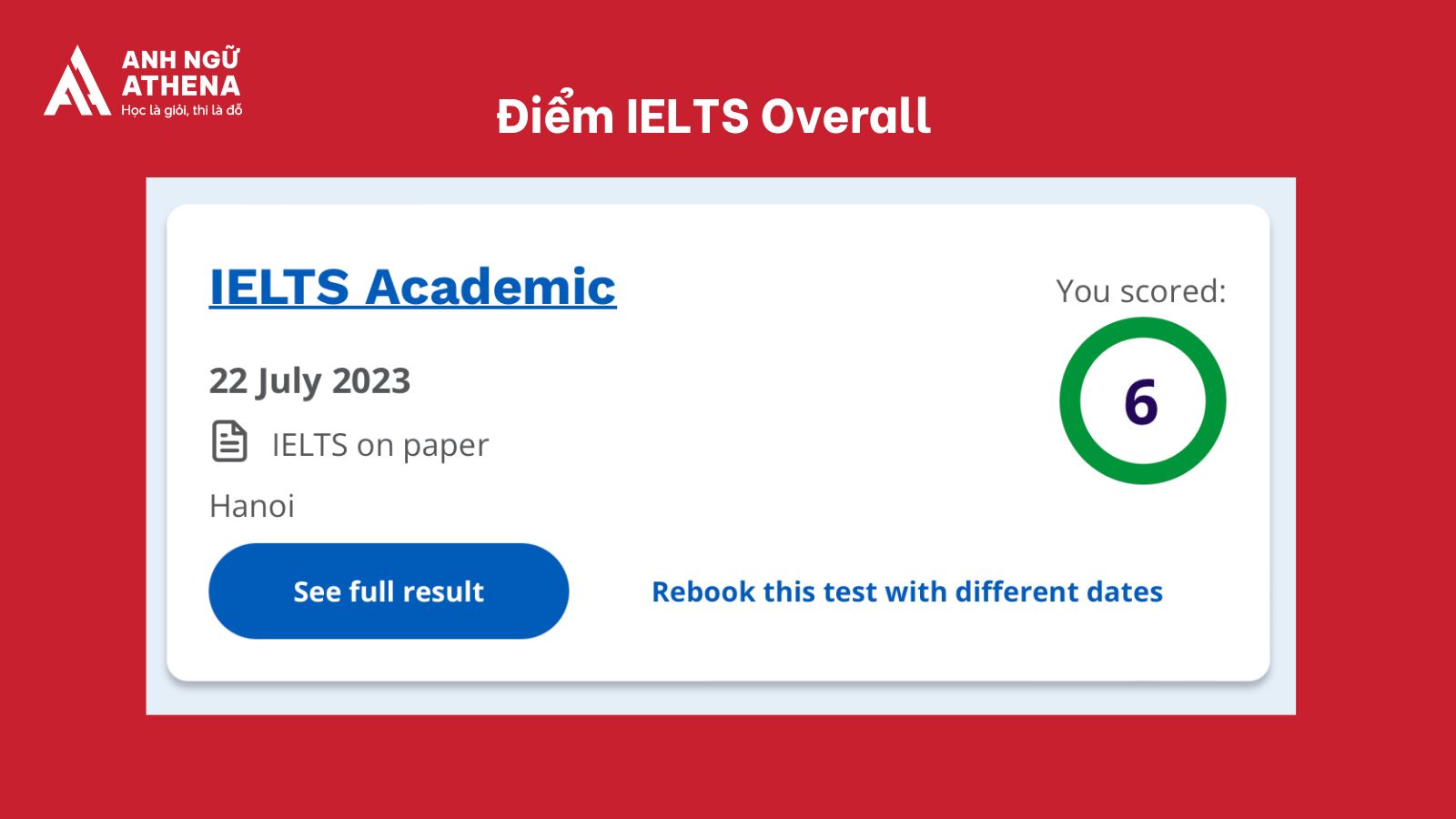 Tra cứu điểm thi IELTS